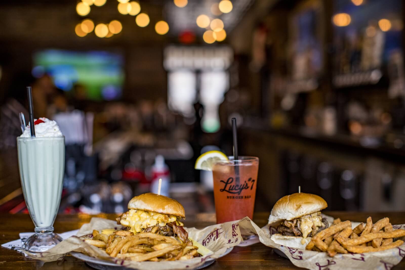 Taste burgers and drinks