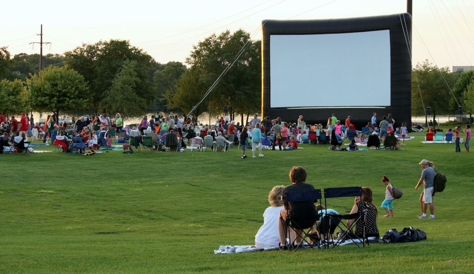 Family Getaway Movie in the park