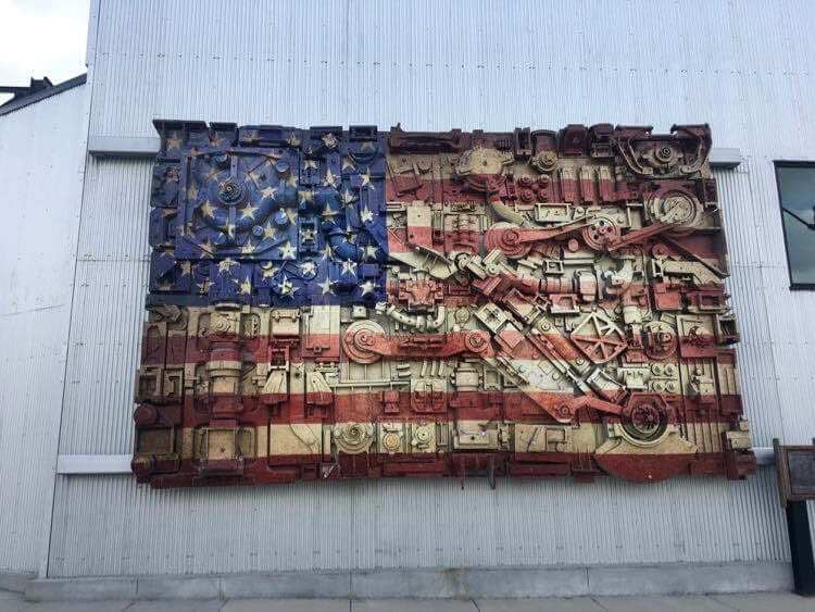 Fun Things to Do in Beloit WI Ironworks Beloit flag sculpture