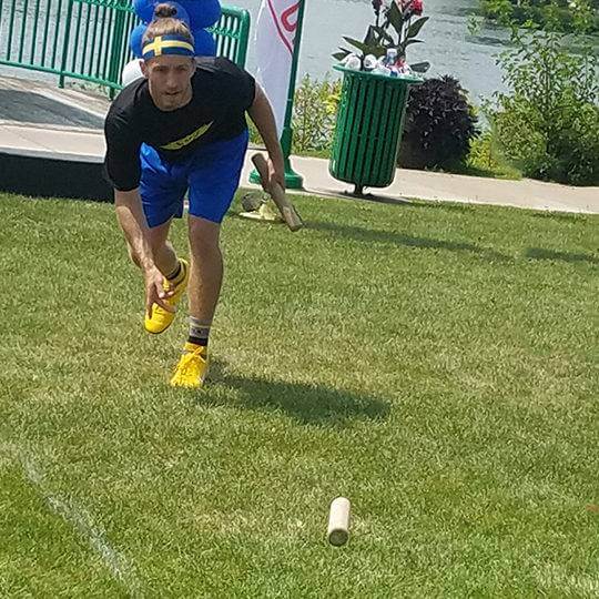 Beloit History Kubb player at U.S. Kubb Open