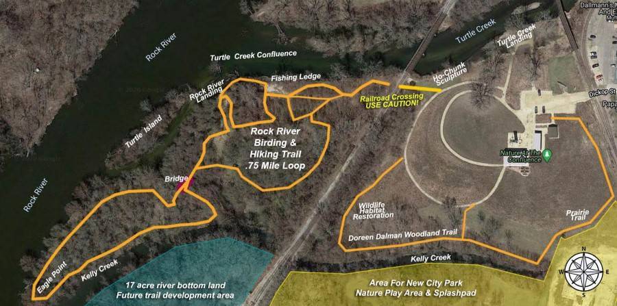 Trails in Beloit Nature at the Confluence Map